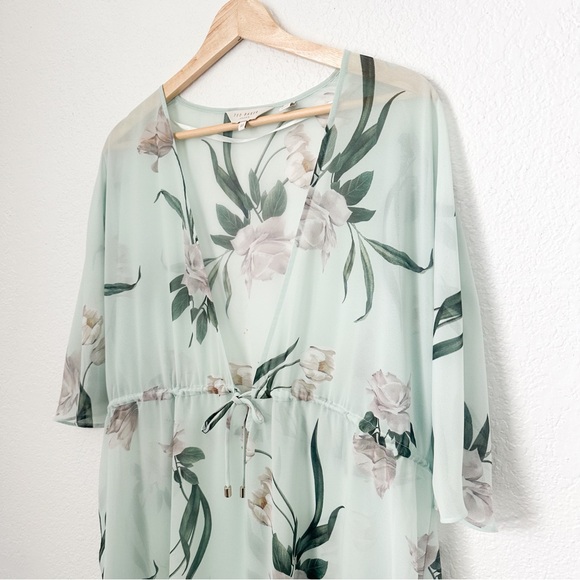 Ted Baker London Finlay Maxi Cover-Up Kimono Mint Green Coverup — Size M - Picture 6 of 12